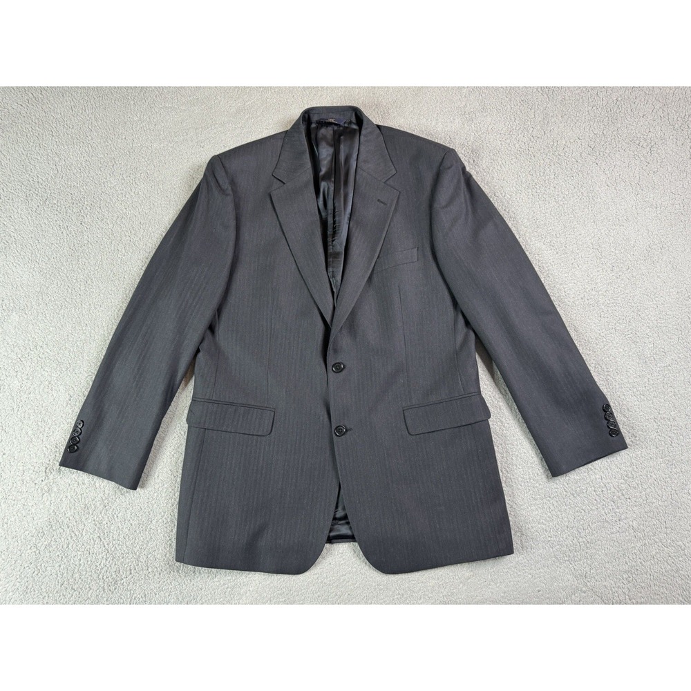 Brooks Brothers Suit Jacket 44 L Charcoal Wool Designer 346 Stretch Sport Coat